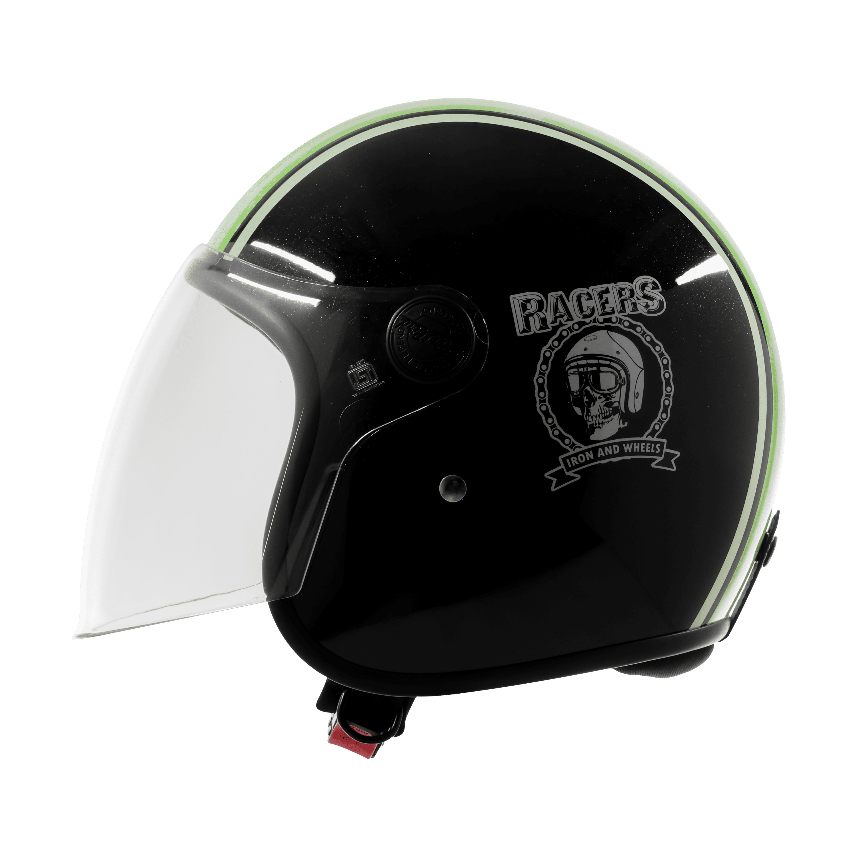 SBH-56 VINTAGE RACERS MAT BLACK WITH DARK GREEN